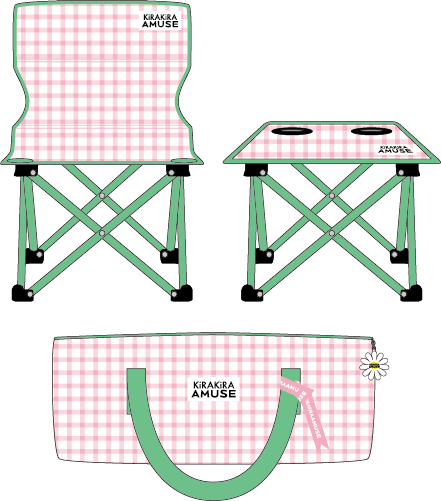 AMUSE テーブル＆チェアセット（ピンク）