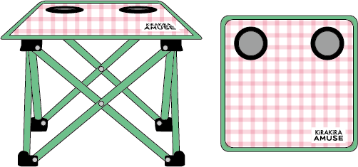 AMUSE　テーブル＆チェアセット（ピンク）