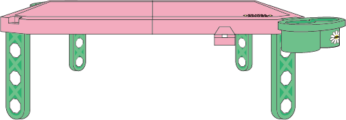 AMUSE　折りたたみテーブル カップホルダー付（ピンク×グリーン）