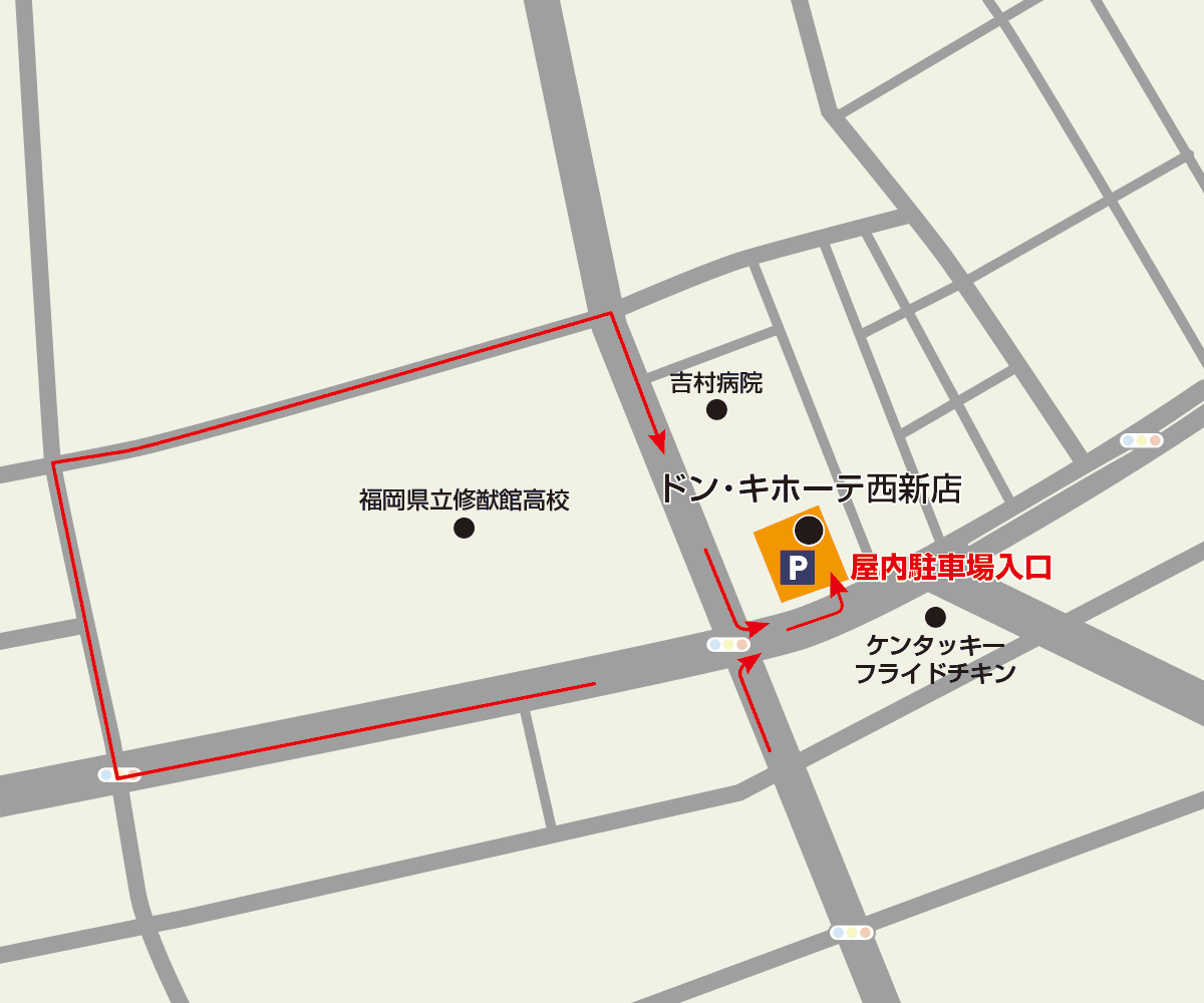 西新店 駐車場地図 店舗情報 驚安の殿堂 ドン キホーテ